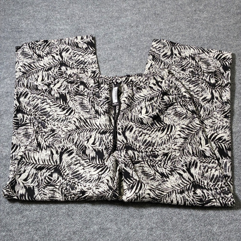 PrettyLittleThing Printed Jacquard Drawstring‎ Wide Leg Joggers Floral Sz.10